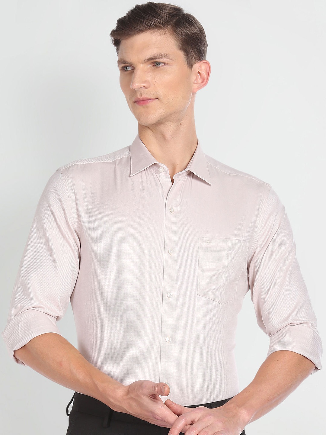 

Arrow Slim Fit Pure Cotton Formal Shirt, Beige