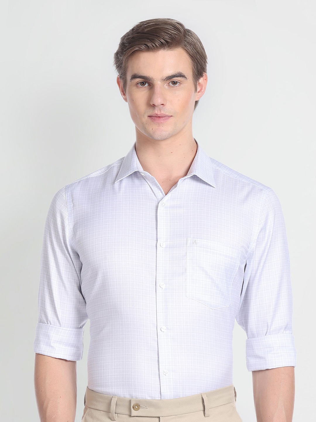 

Arrow Micro Checks Pure Cotton Formal Shirt, Grey