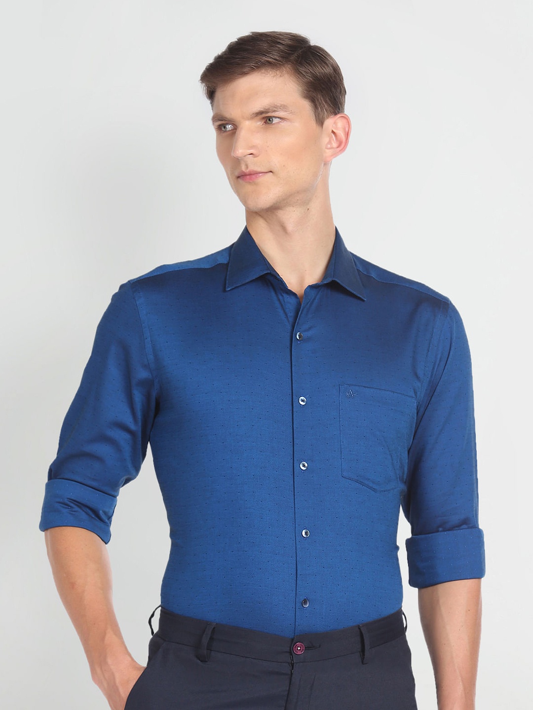 

Arrow Slim Fit Pure Cotton Formal Shirt, Blue