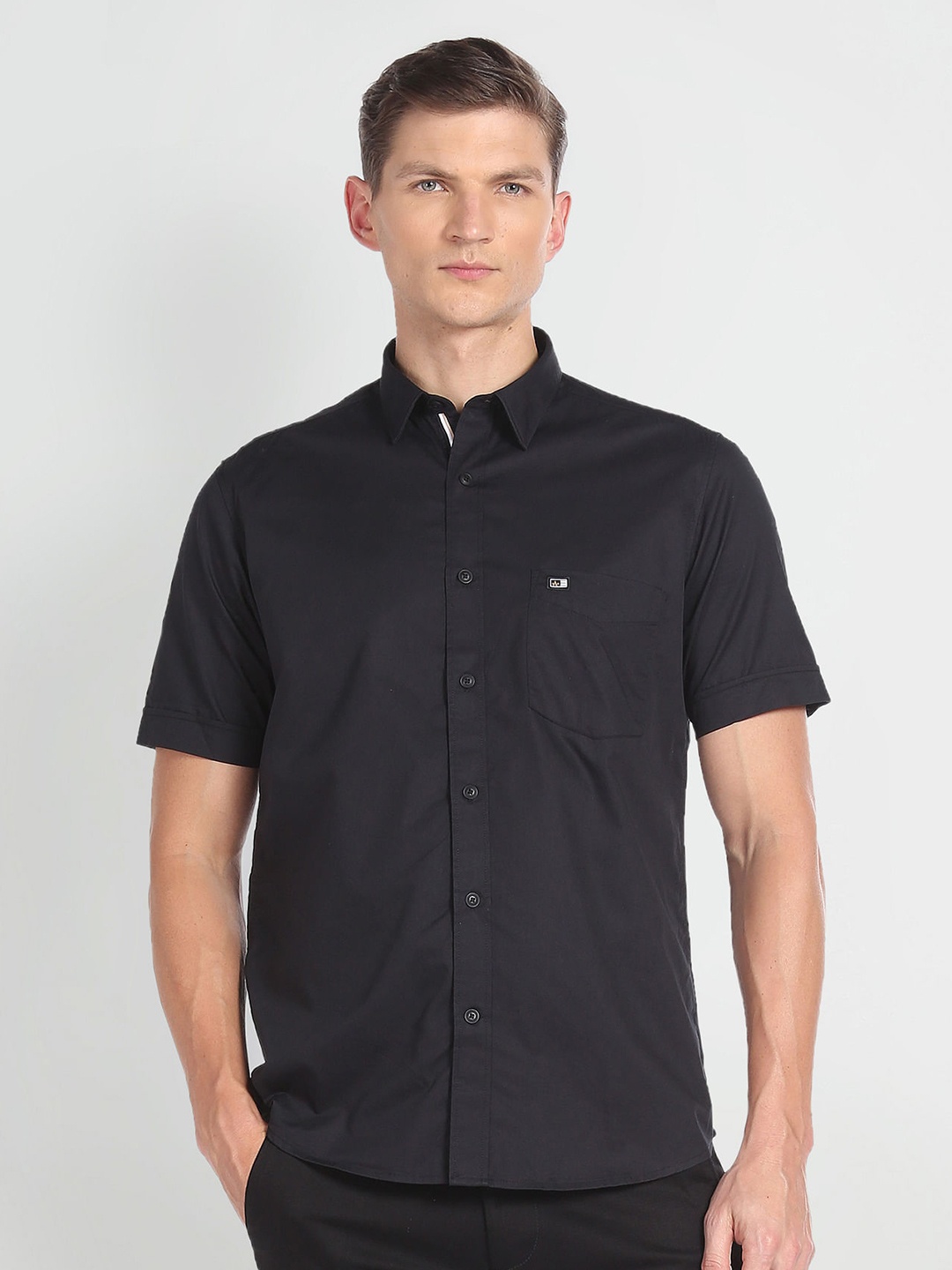 

Arrow Sport Regular Fit Twill Pure Cotton Casual Shirt, Black