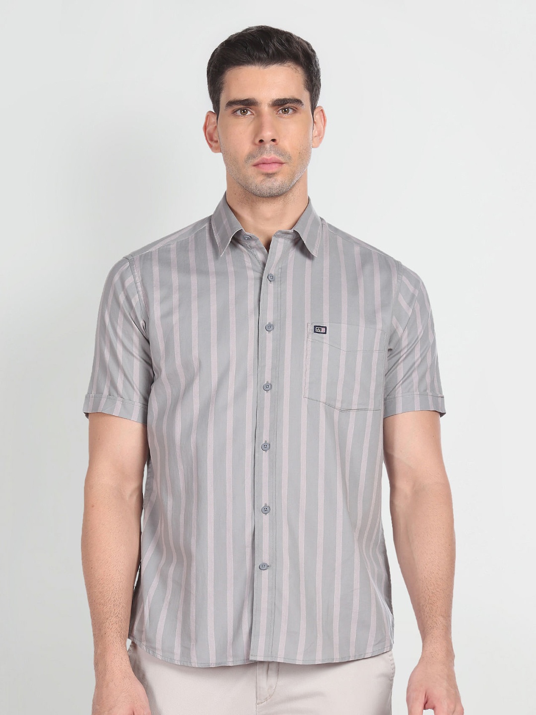 

Arrow Sport Striped Slim Fit Cotton Casual Shirt, Grey