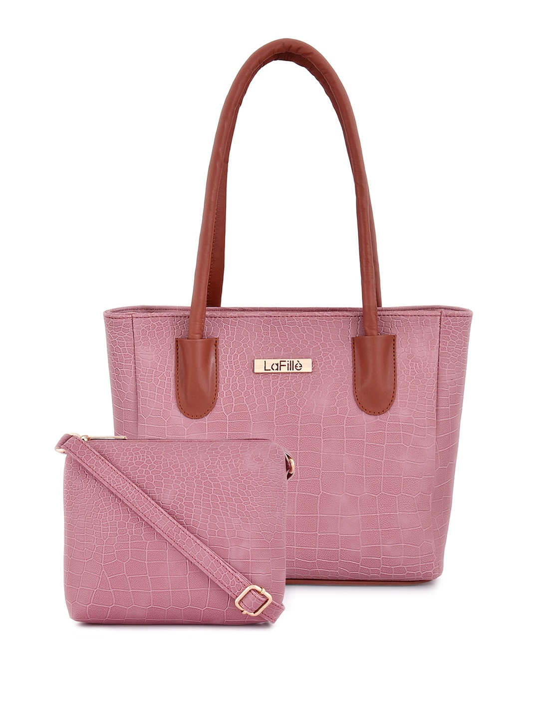 

LaFille Set Of 2 PU Structured Handheld Bag, Purple