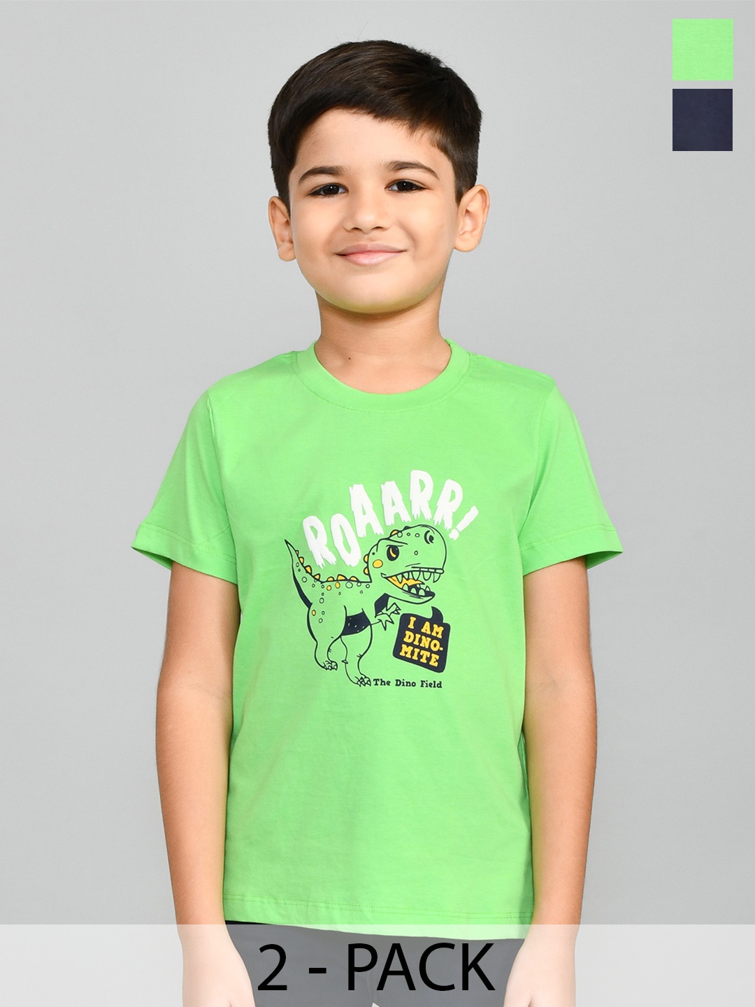 

Lux Cozi Boys Pack Of 2 Printed T-shirt, Navy blue