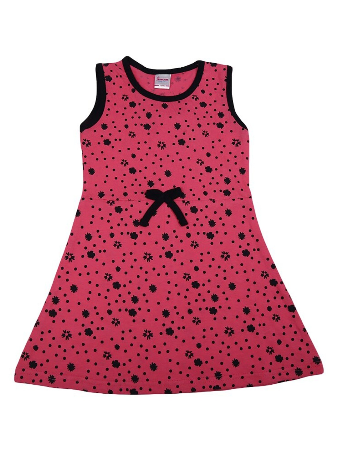 

V-Mart Girls Floral Printed Cotton A-Line Dress, Pink