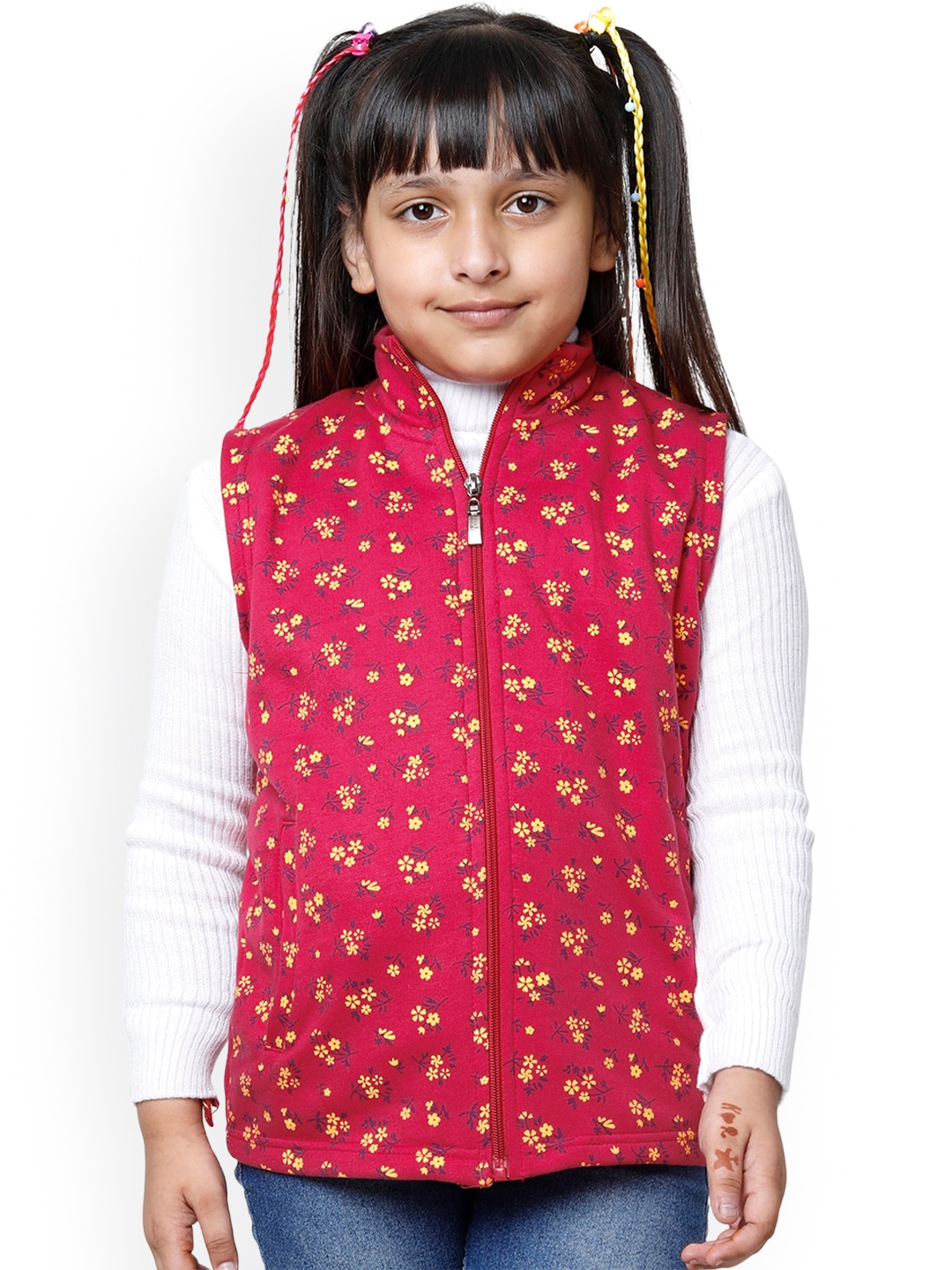 

BAESD Girls Geometric Fleece Lightweight Crop Puffer Jacket, Magenta