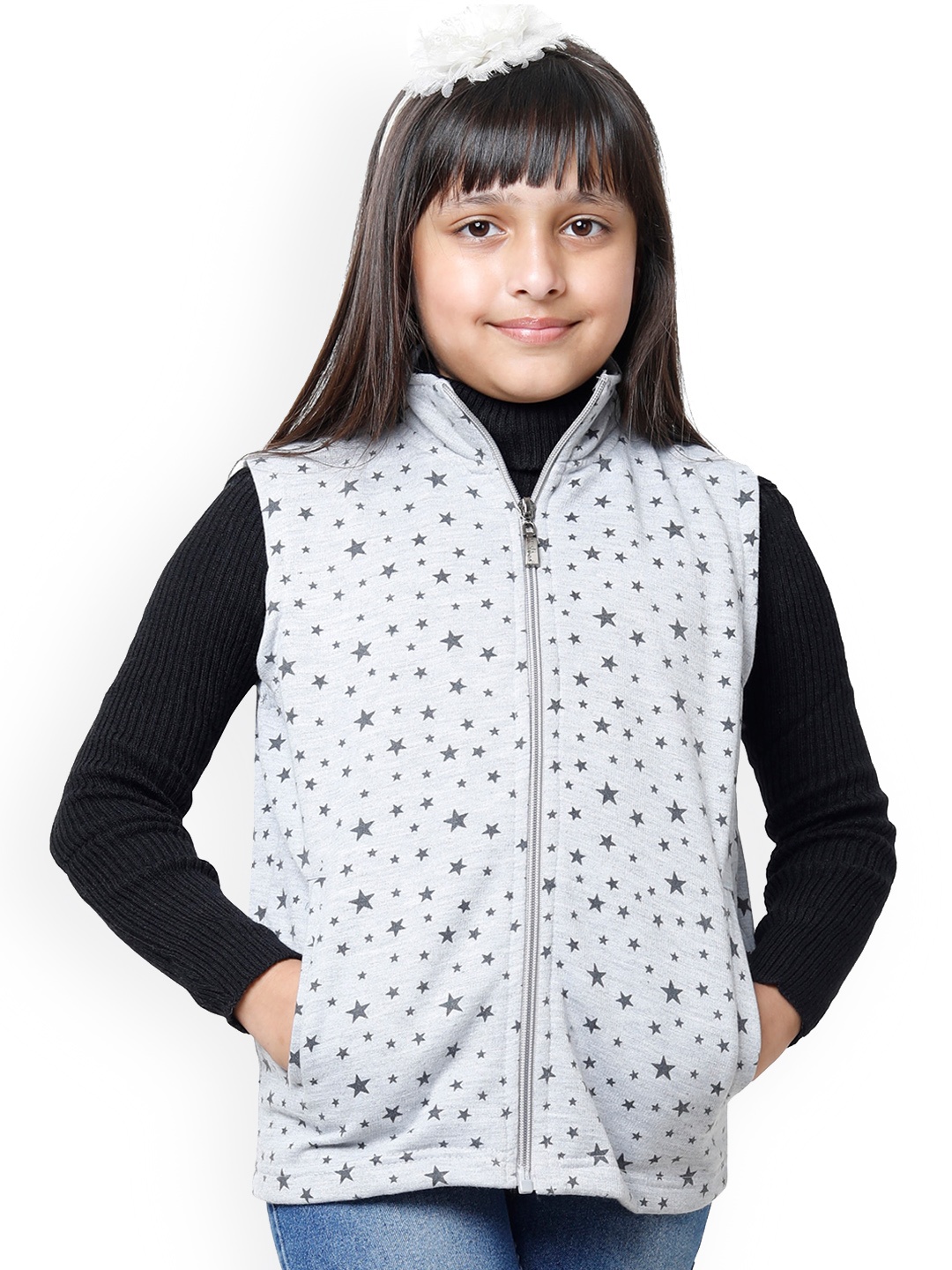 

BAESD Girls Conversational Printed Lightweight Bomber Jacket, Grey