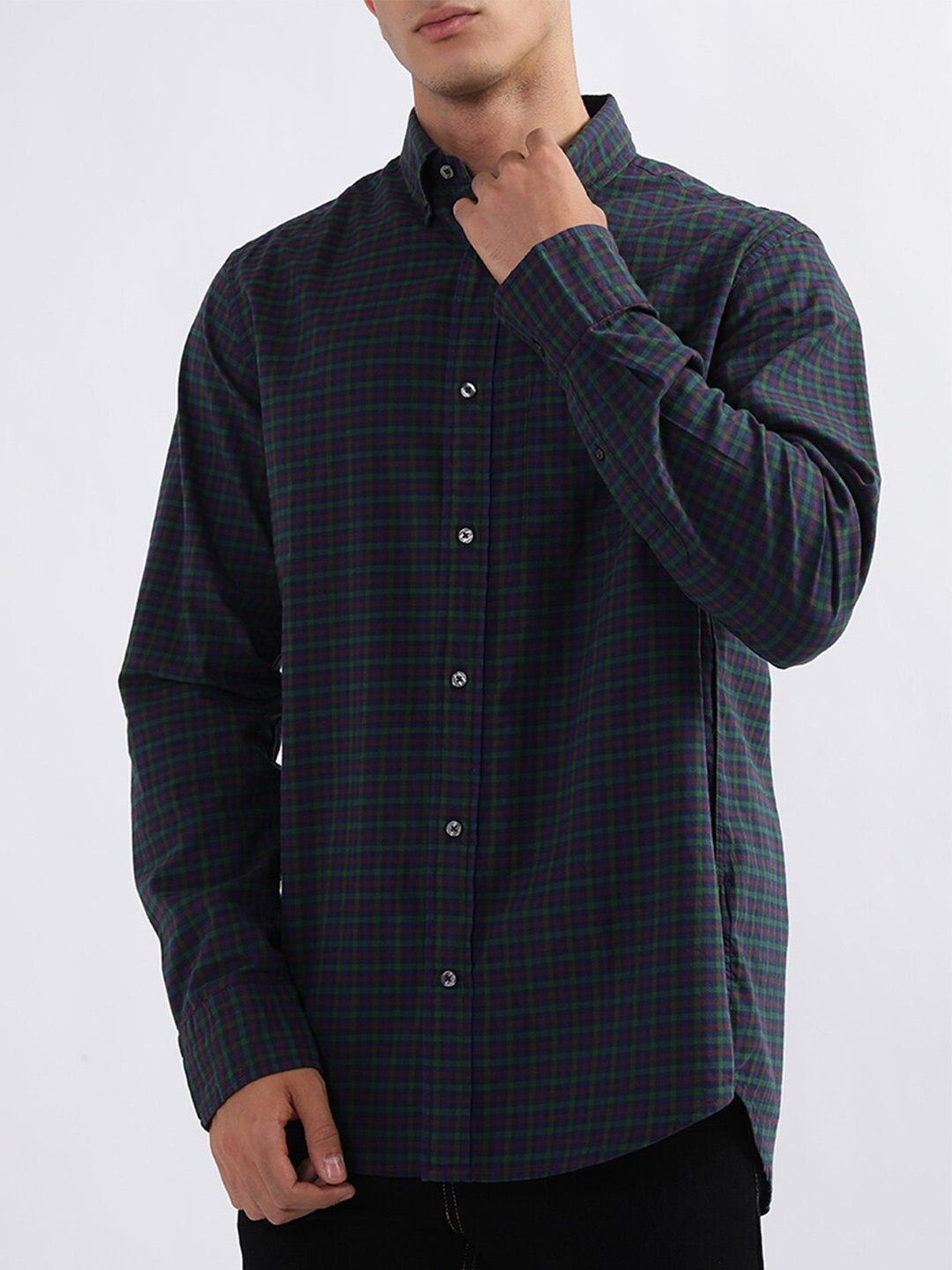 

GANT Tartan Checks Opaque Checked Cotton Casual Shirt, Blue
