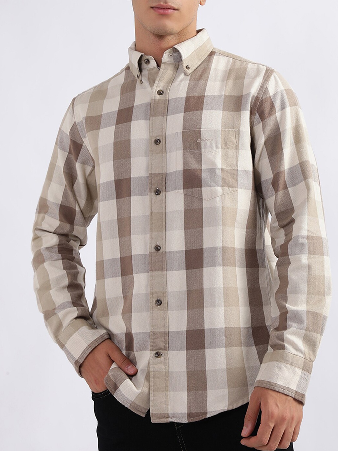 

GANT Buffalo Checked Casual Shirt, Beige