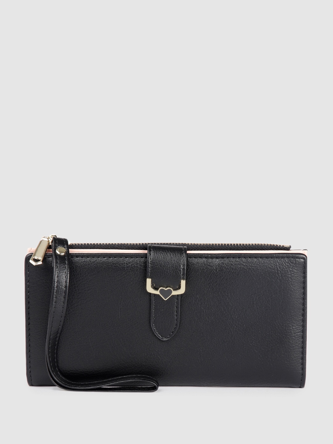 

Mast & Harbour Women Solid Two Fold Wallet, Black