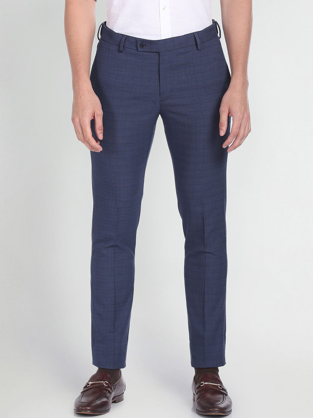 

Arrow Men Dobby Autoflex Formal Trousers, Blue