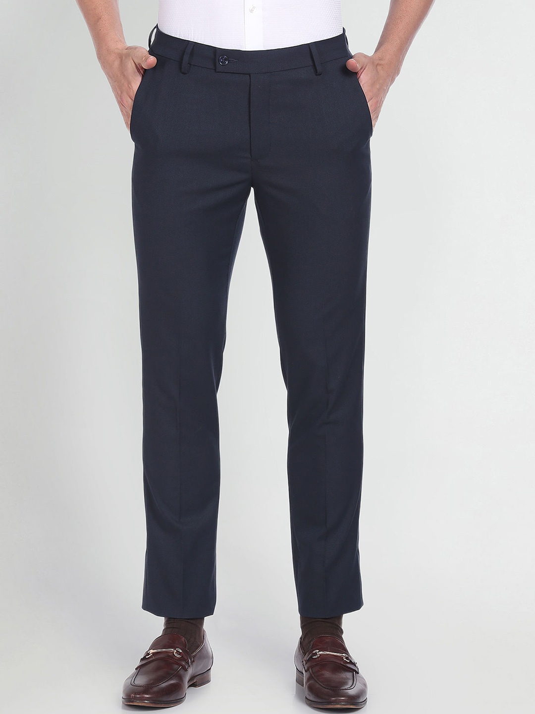 

Arrow Men Mid-Rise Formal Trousers, Blue