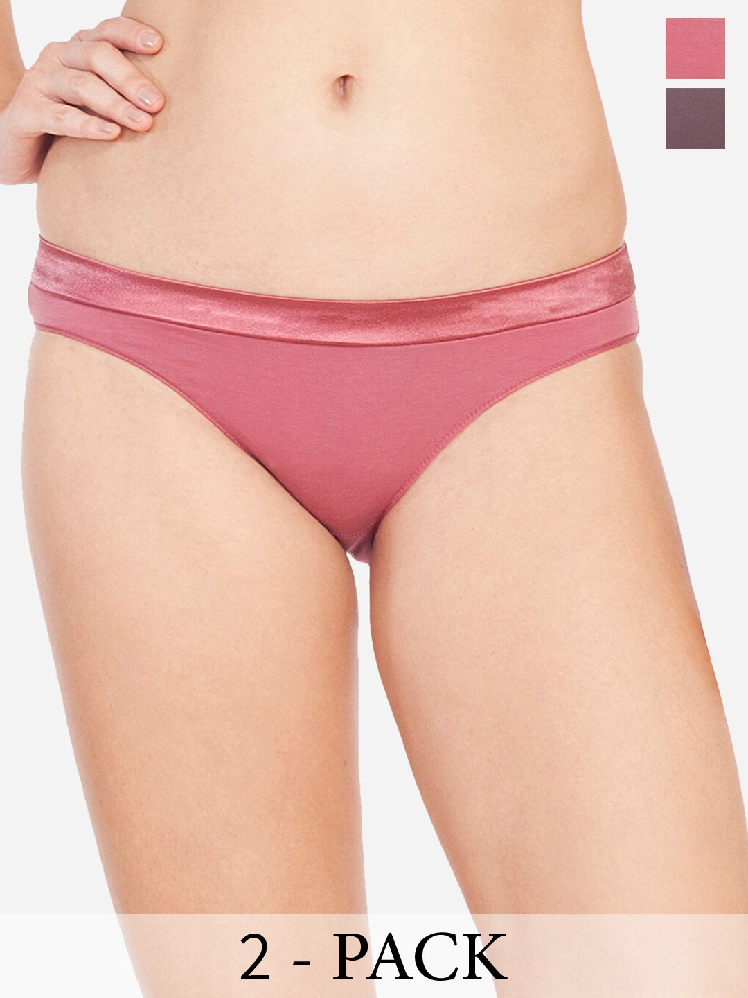 

Soie Pack Of 2 Low Rise Bikini Briefs, Pink