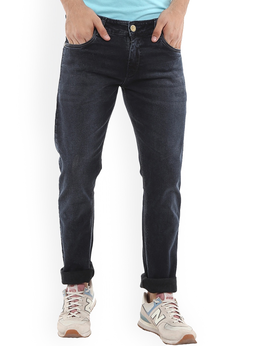 

V-Mart Men Slim Fit Clean Look Jeans, Black