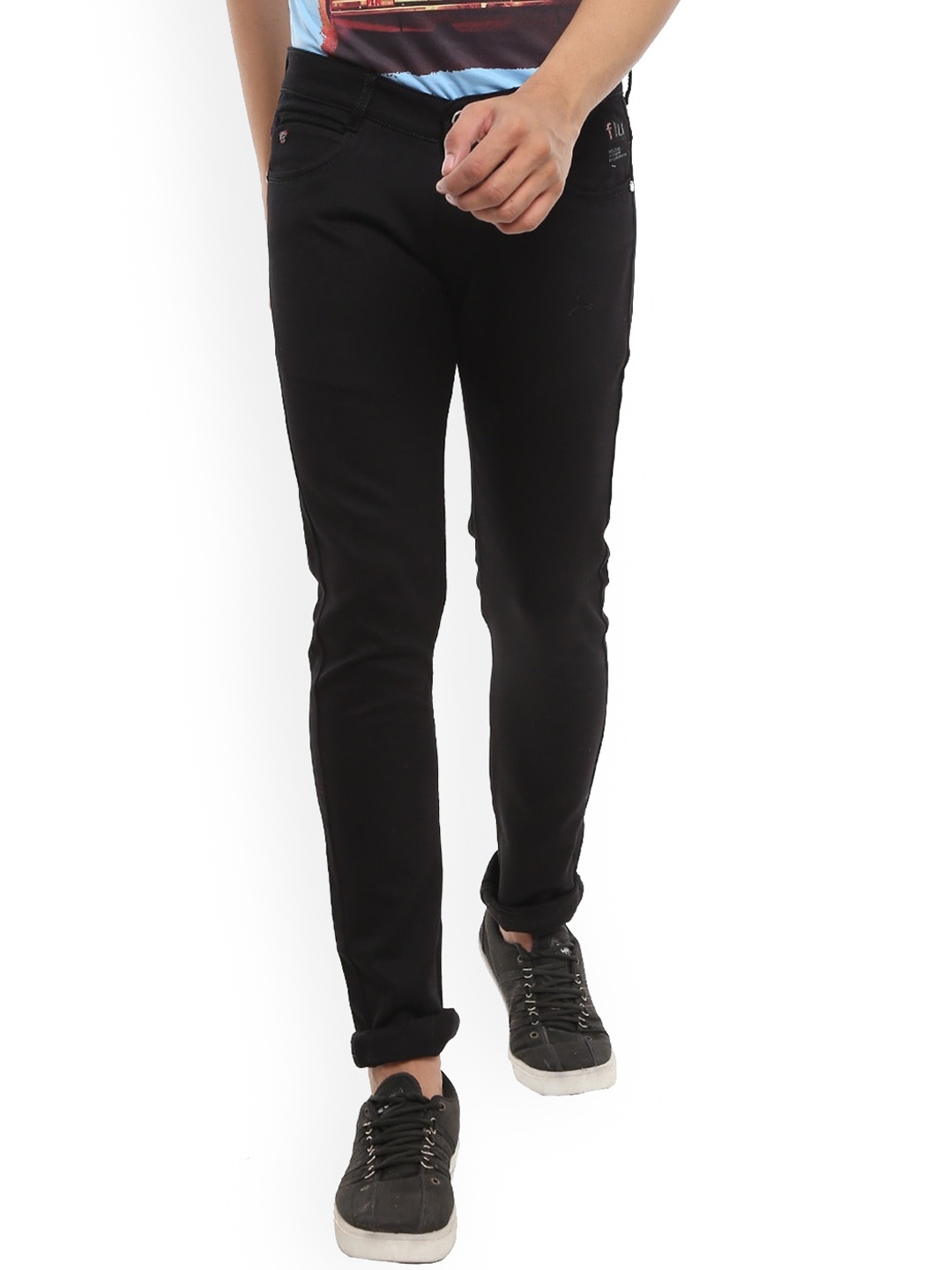 

V-Mart Men Slim Fit Clean Look Cotton Jeans, Black