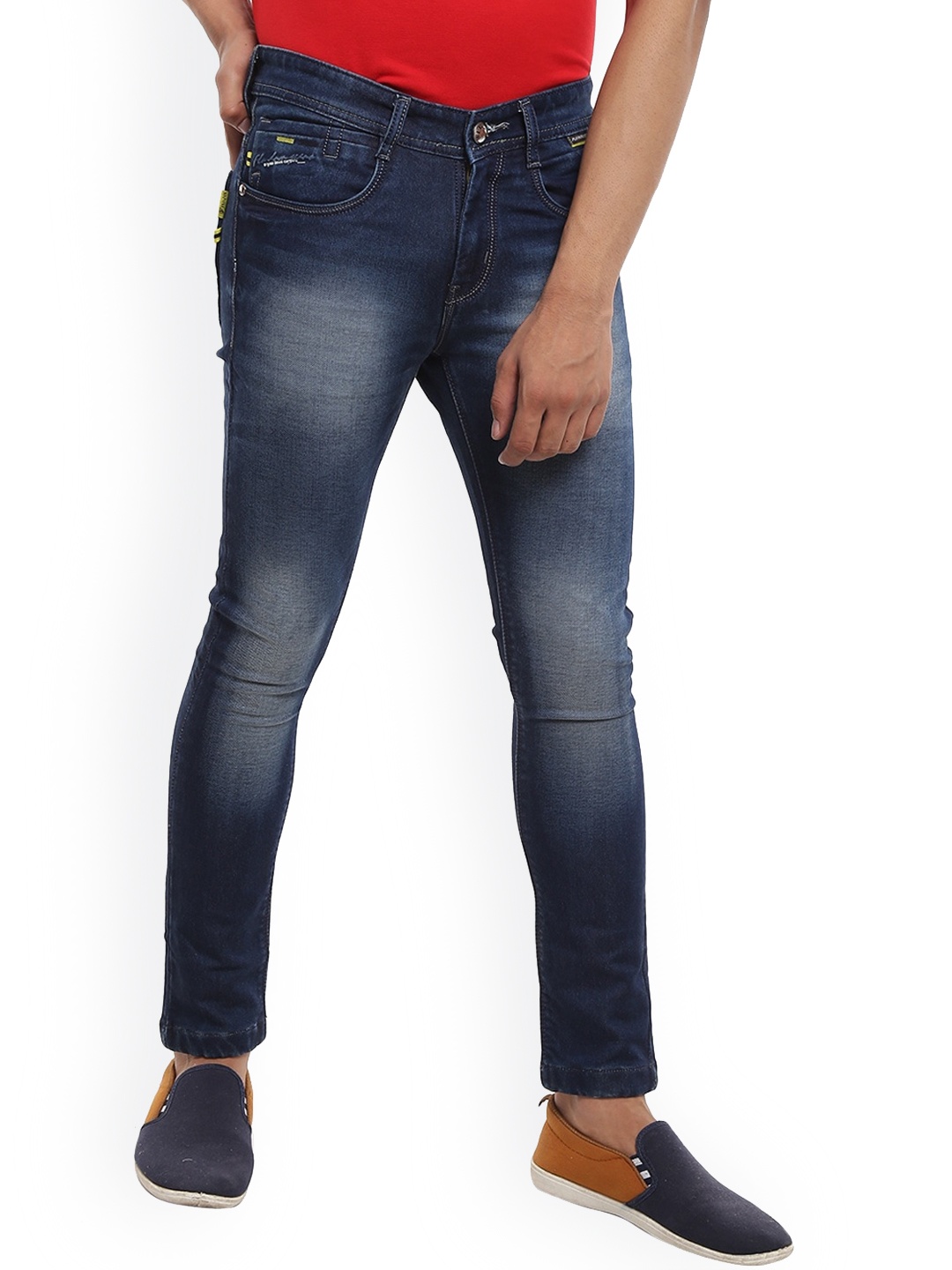 

V-Mart Men Mid-Rise Slim Fit Clean Look Heavy Fade Jeans, Blue