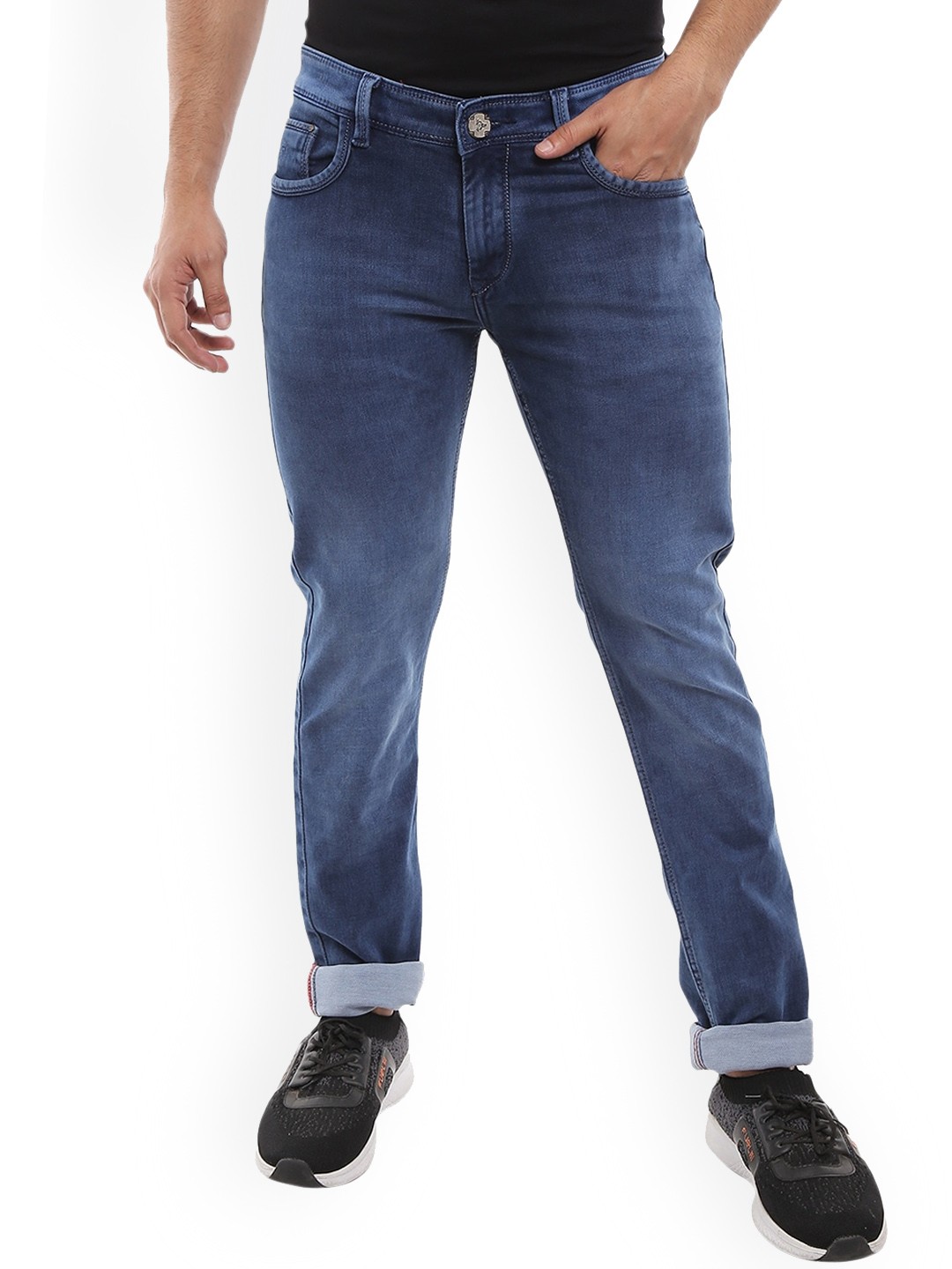 

V-Mart Men Slim Fit Light Fade Cotton Jeans, Blue