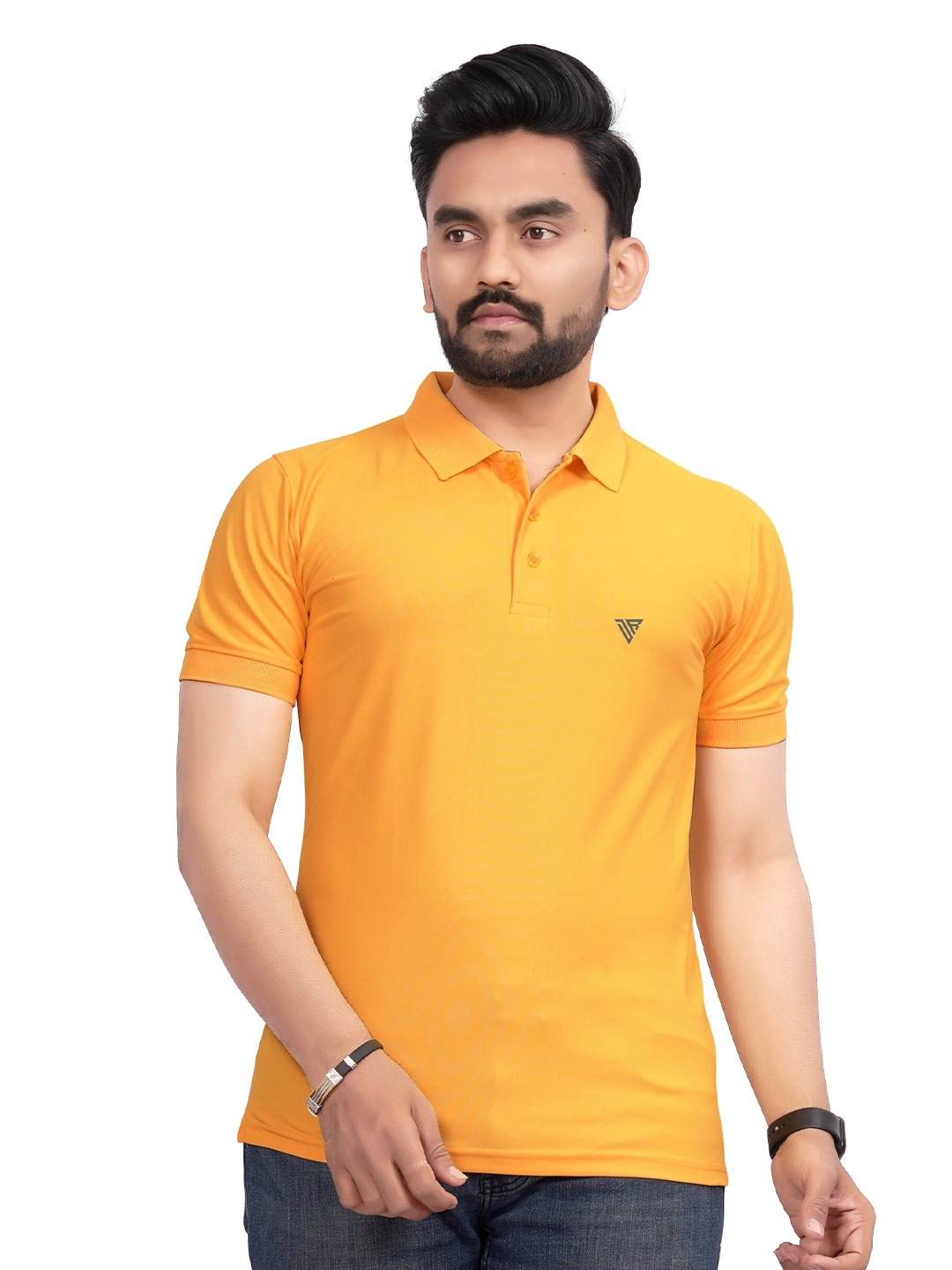 

Divra Clothing Polo Collar T-shirt, Yellow