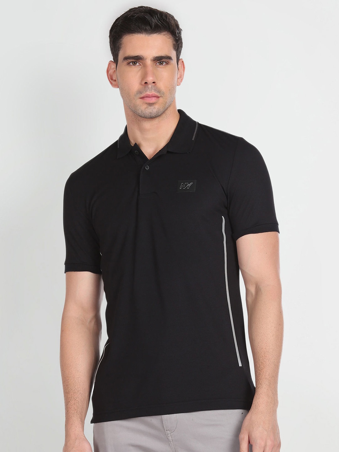 

Arrow New York Polo Collar Cotton T-shirt, Black