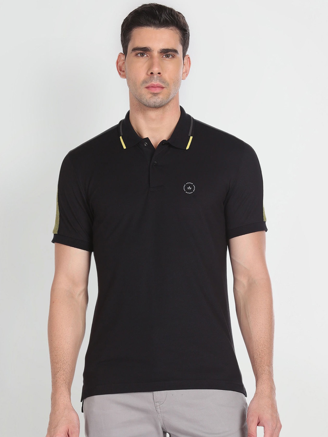 

Arrow New York Polo Collar Cotton T-shirt, Black