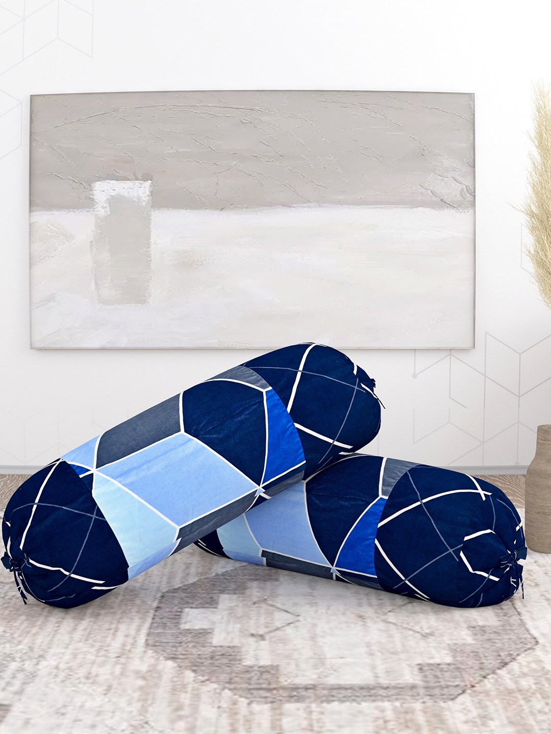 

Salona Bichona Blue 2-Pieces Printed 144 TC Bolster Covers