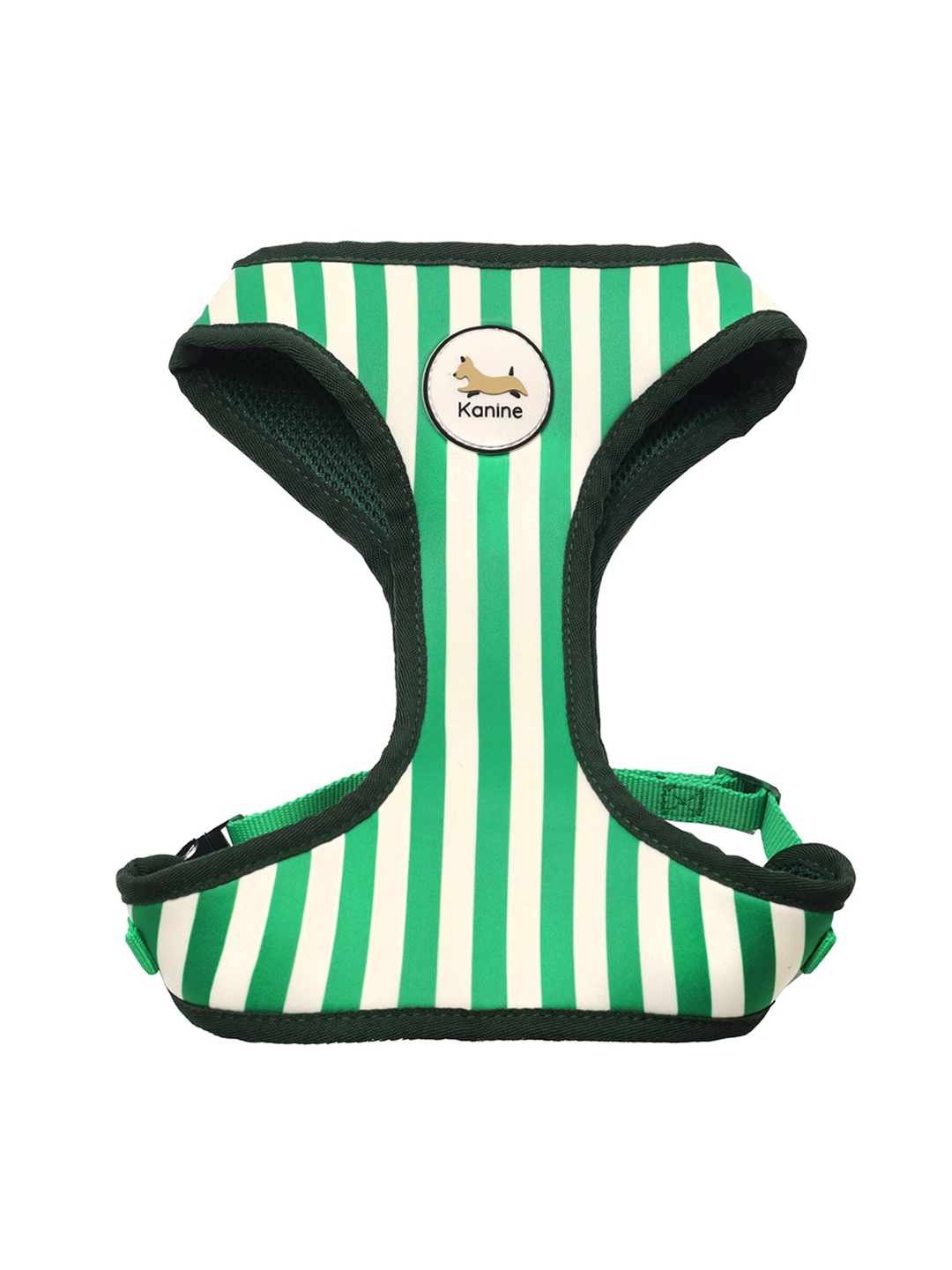

Kanine Collection Striped Buckle Fastening Training Harness, Green