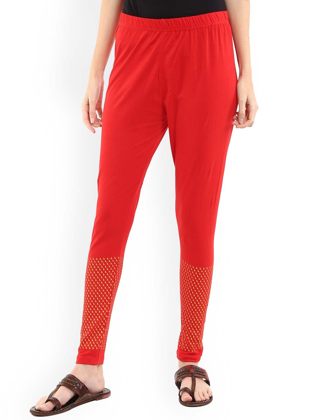 

V-Mart Churidar-Length Leggings, Red