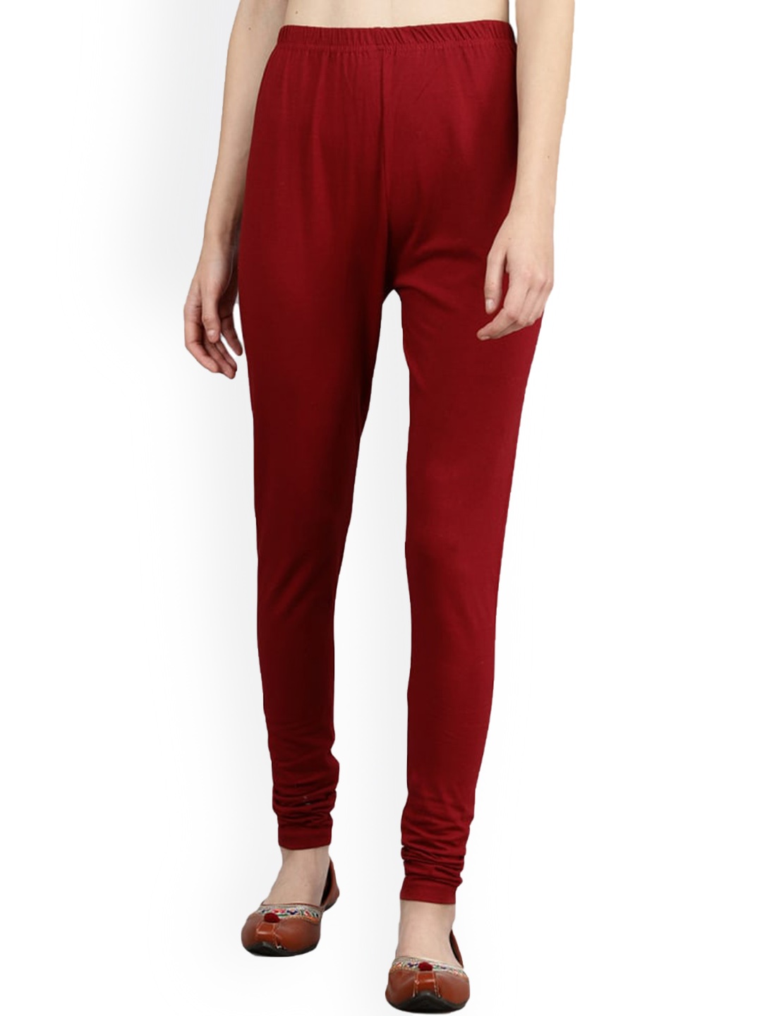 

V-Mart Cotton Churidar-Length Leggings, Maroon