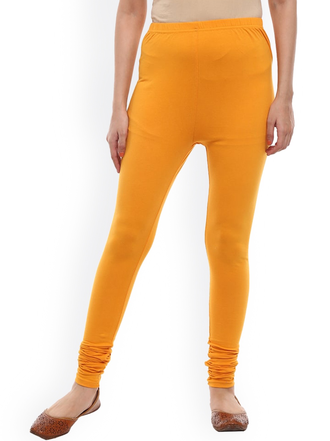 

V-Mart Cotton Churidar-Length Leggings, Gold