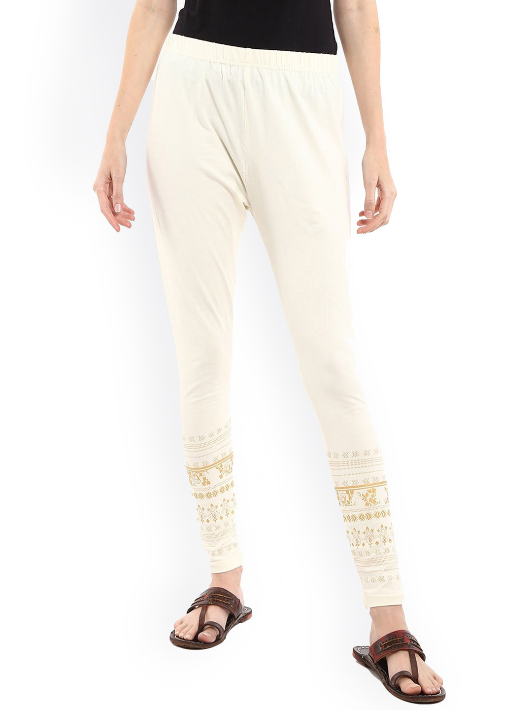 

V-Mart Ankle Length Leggings, Off white