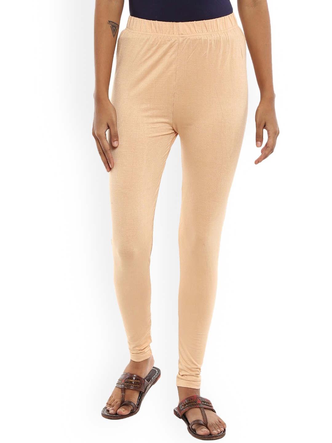 

V-Mart Ankle-Length Leggings, Beige