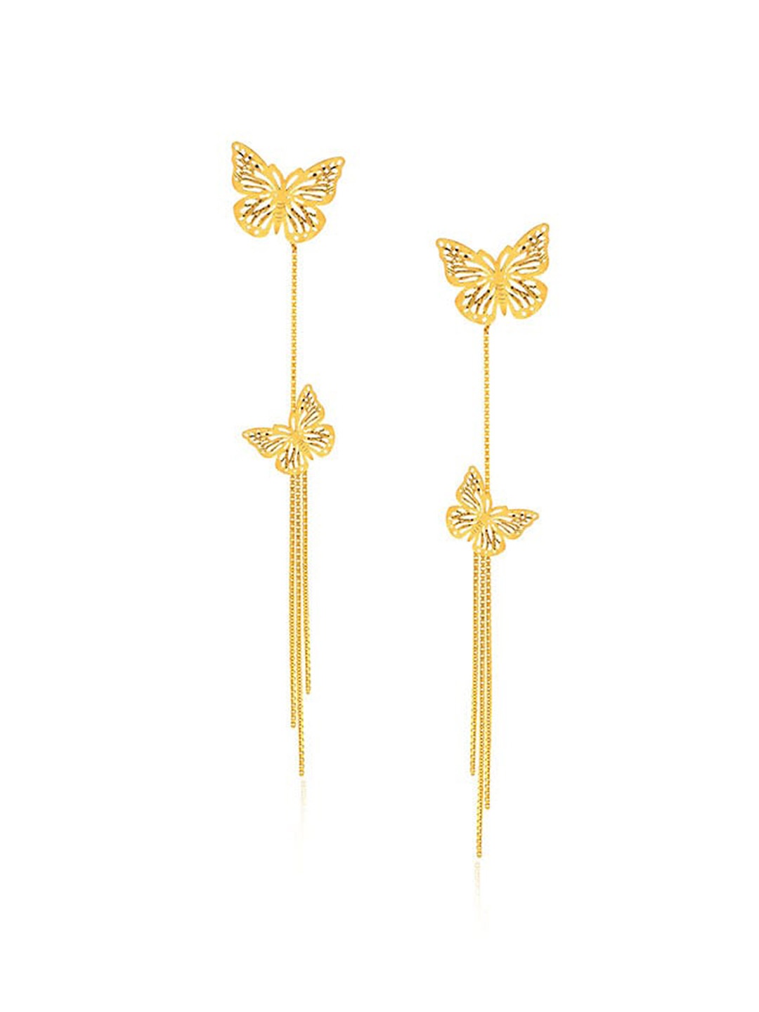 

SENCO 22KT Gold Trendy Flutter Drop Earrings-4.5gm