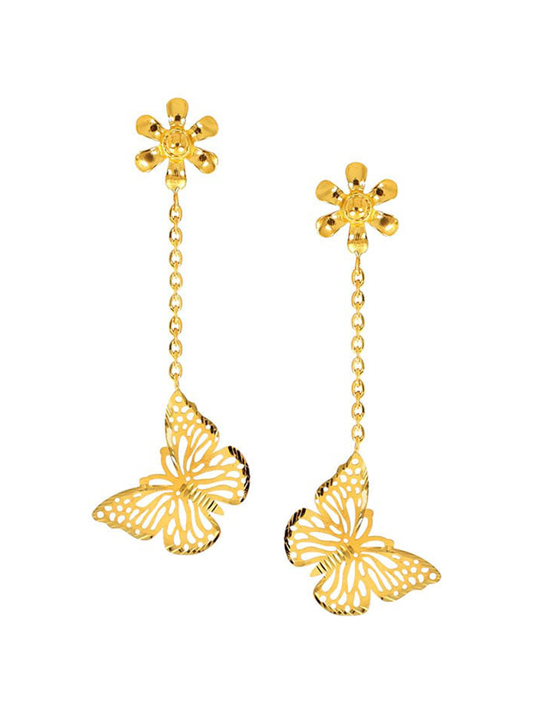 

SENCO 22KT Gold Blooming Freedom Drop Earrings-3.0gm