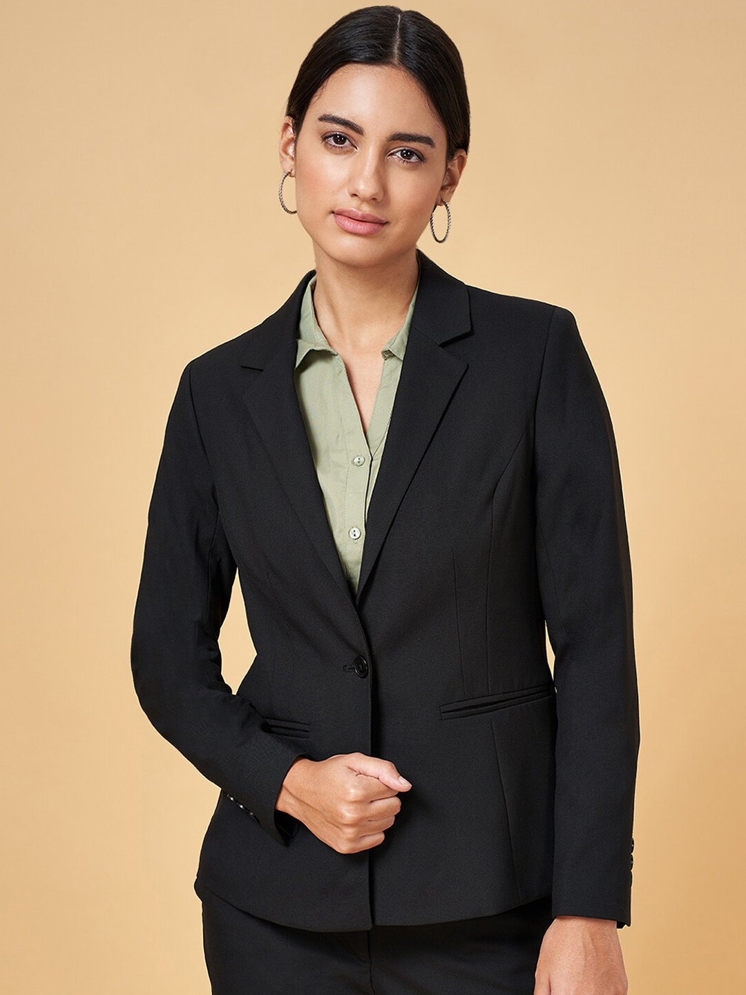 

Annabelle by Pantaloons Single-Breasted Formal Blazer, Black