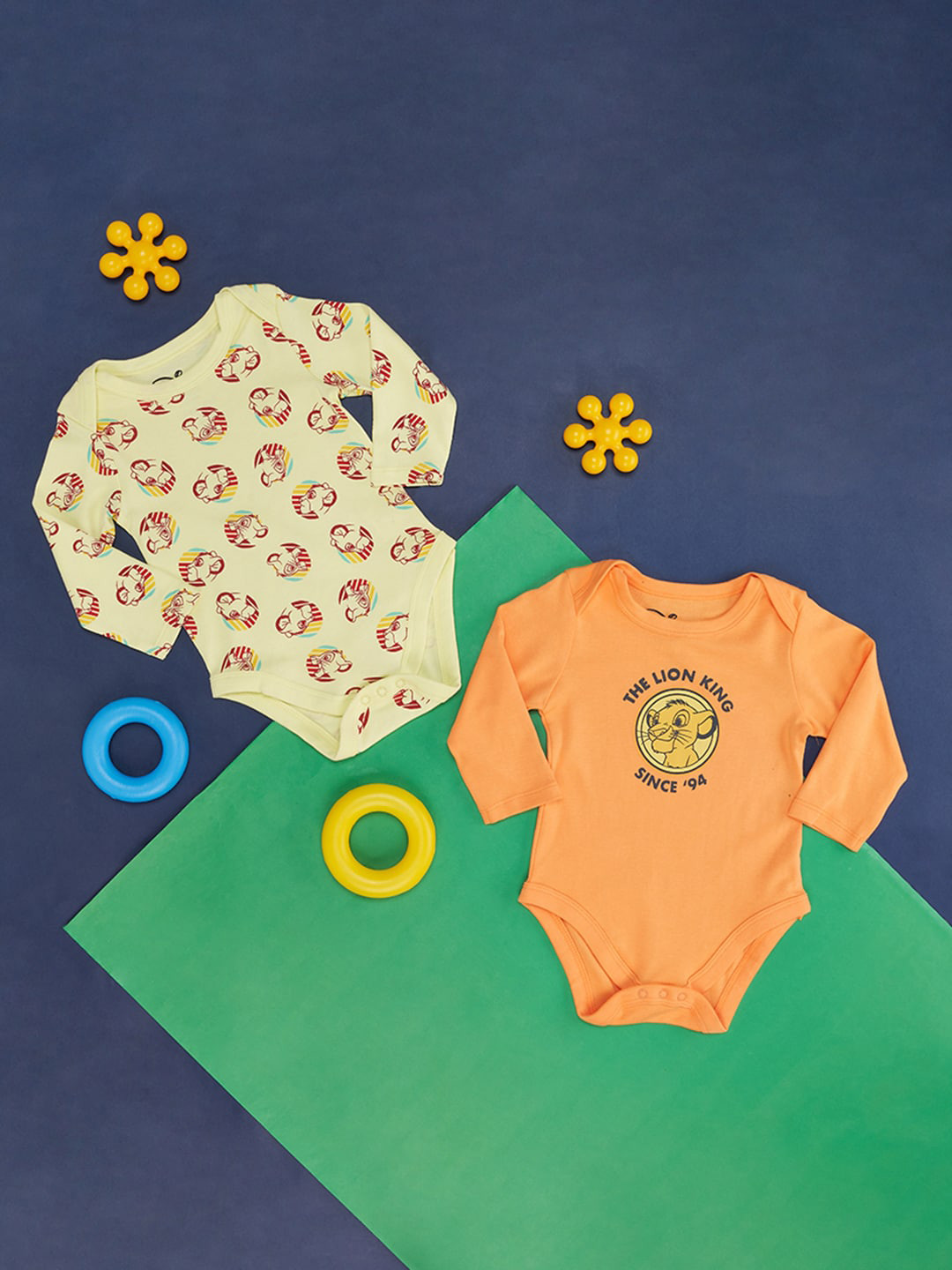 

Pantaloons Baby Infant Boys Pack Of 2 Cotton Bodysuits, Orange