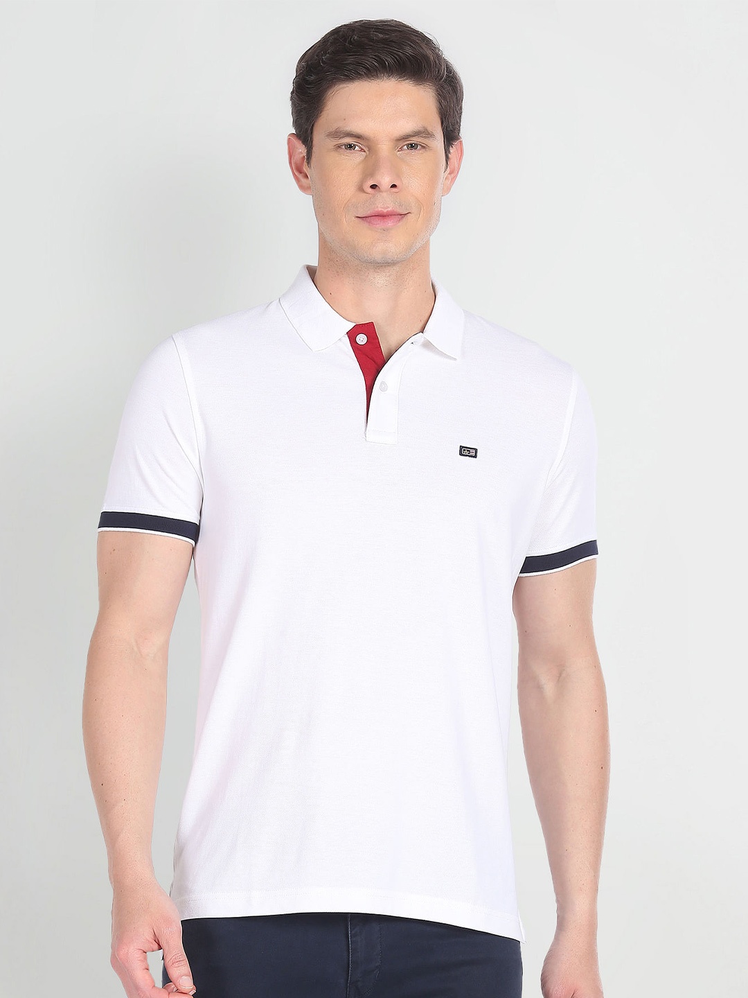 

Arrow Sport Slim Fit Polo Collar Pure Cotton T-shirt, White