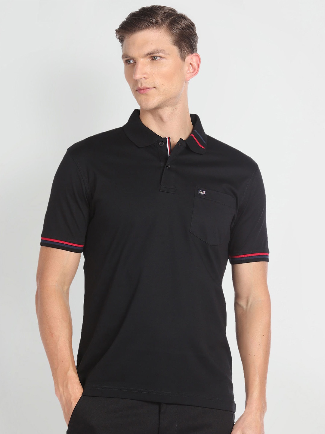 

Arrow Sport Polo Collar Pure Cotton T-shirt, Black