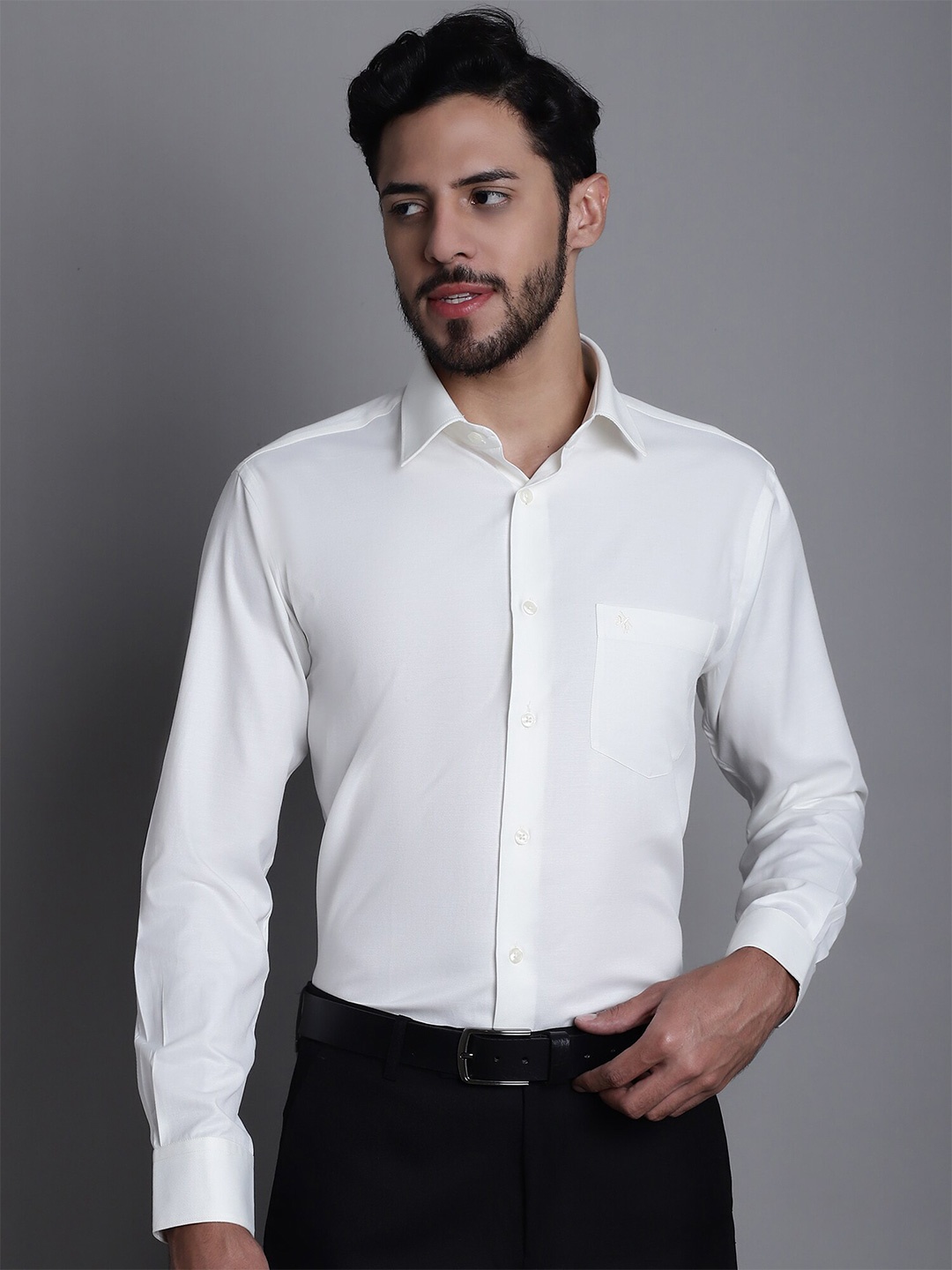 

Cantabil Comfort Regular Fit Formal Shirt, Cream