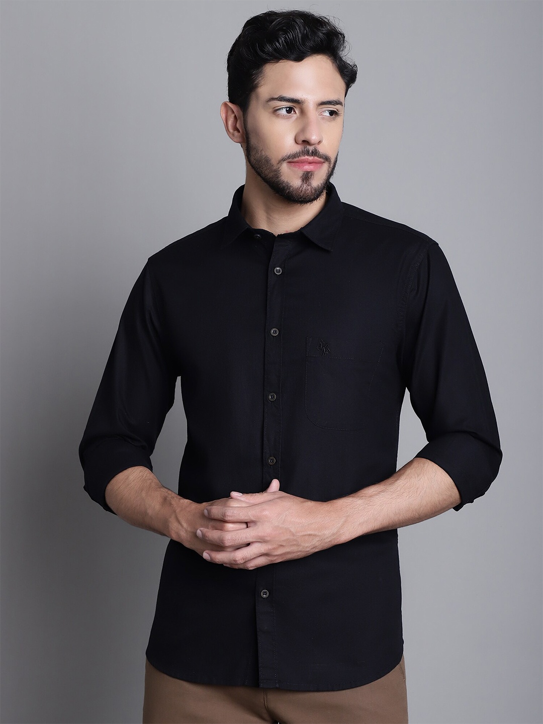 

Cantabil Comfort Regular Fit Cotton Formal Shirt, Black