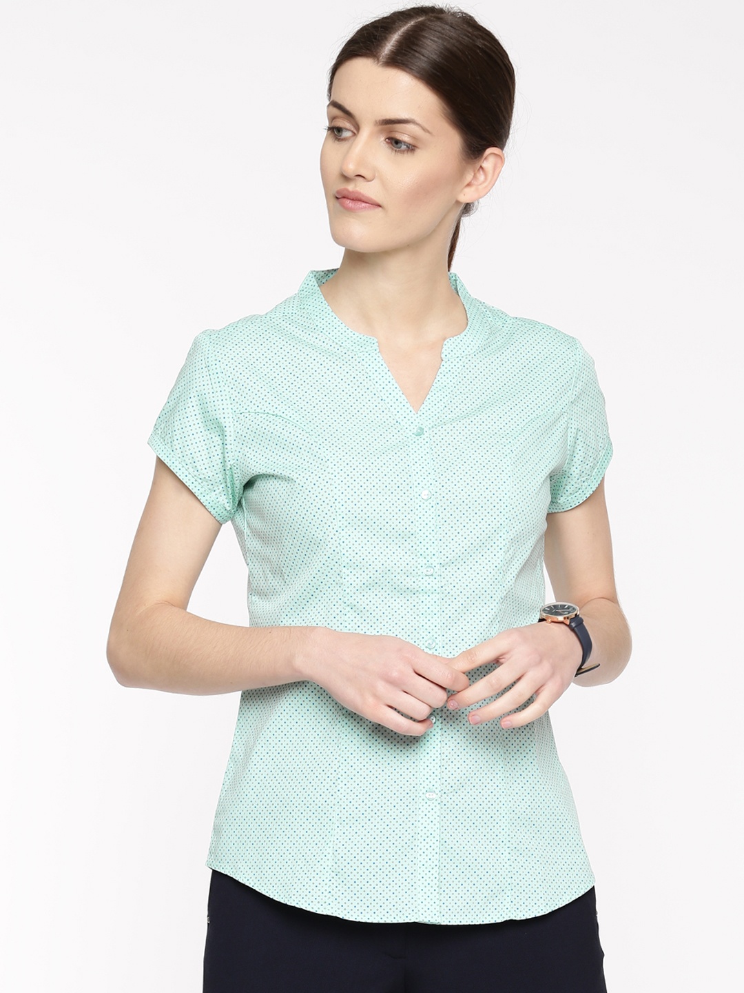 

Arrow Woman Sea Green Original Regular Fit Printed Casual Shirt