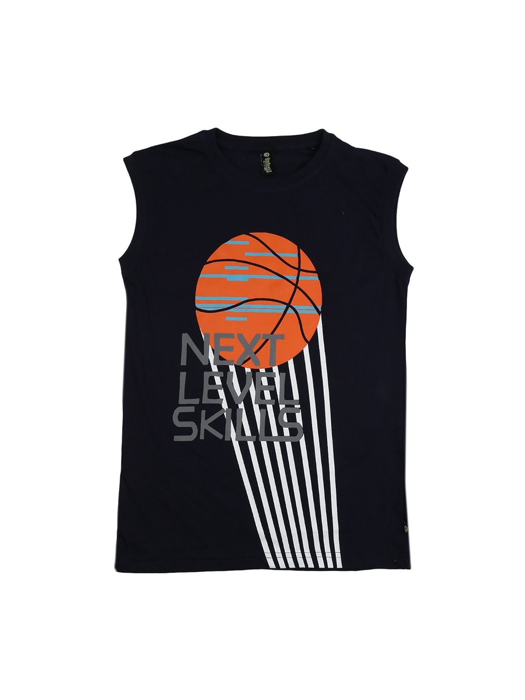 

V-Mart Boys Printed Cotton Sleeveless T-Shirt, Navy blue