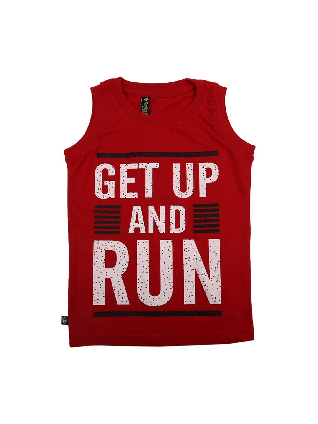 

V-Mart Boys Printed Round Neck Sleeveless Cotton T-shirt, Red