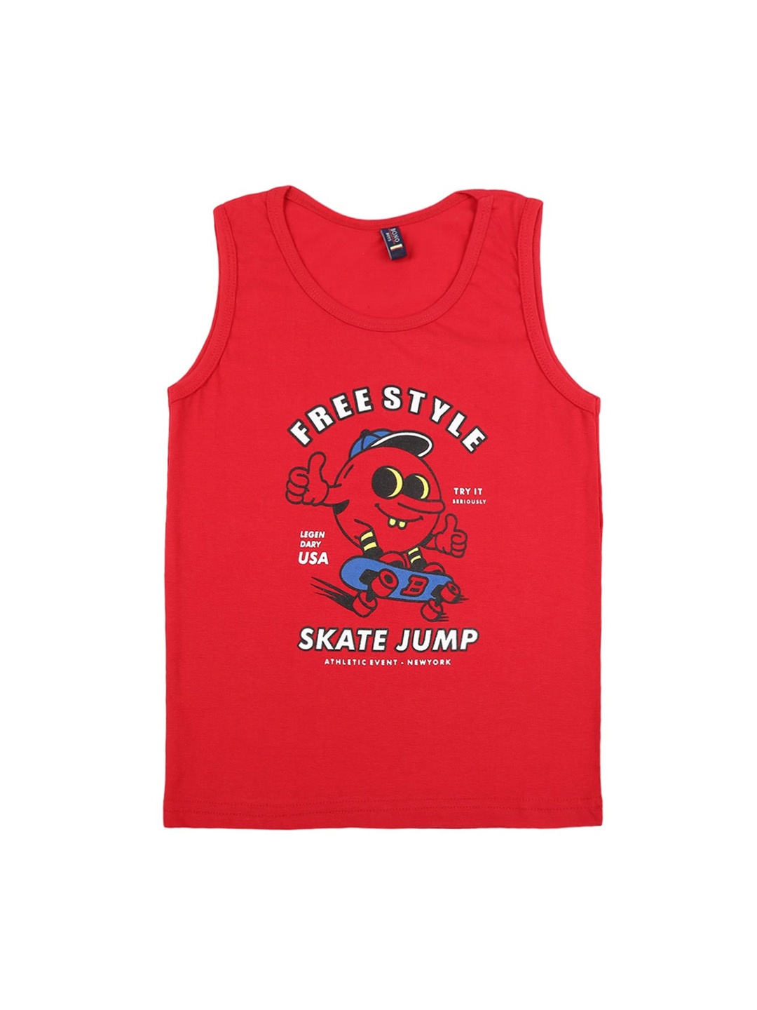 

V-Mart Boys Typographic Printed Cotton Basic Innerwear Vests, Red