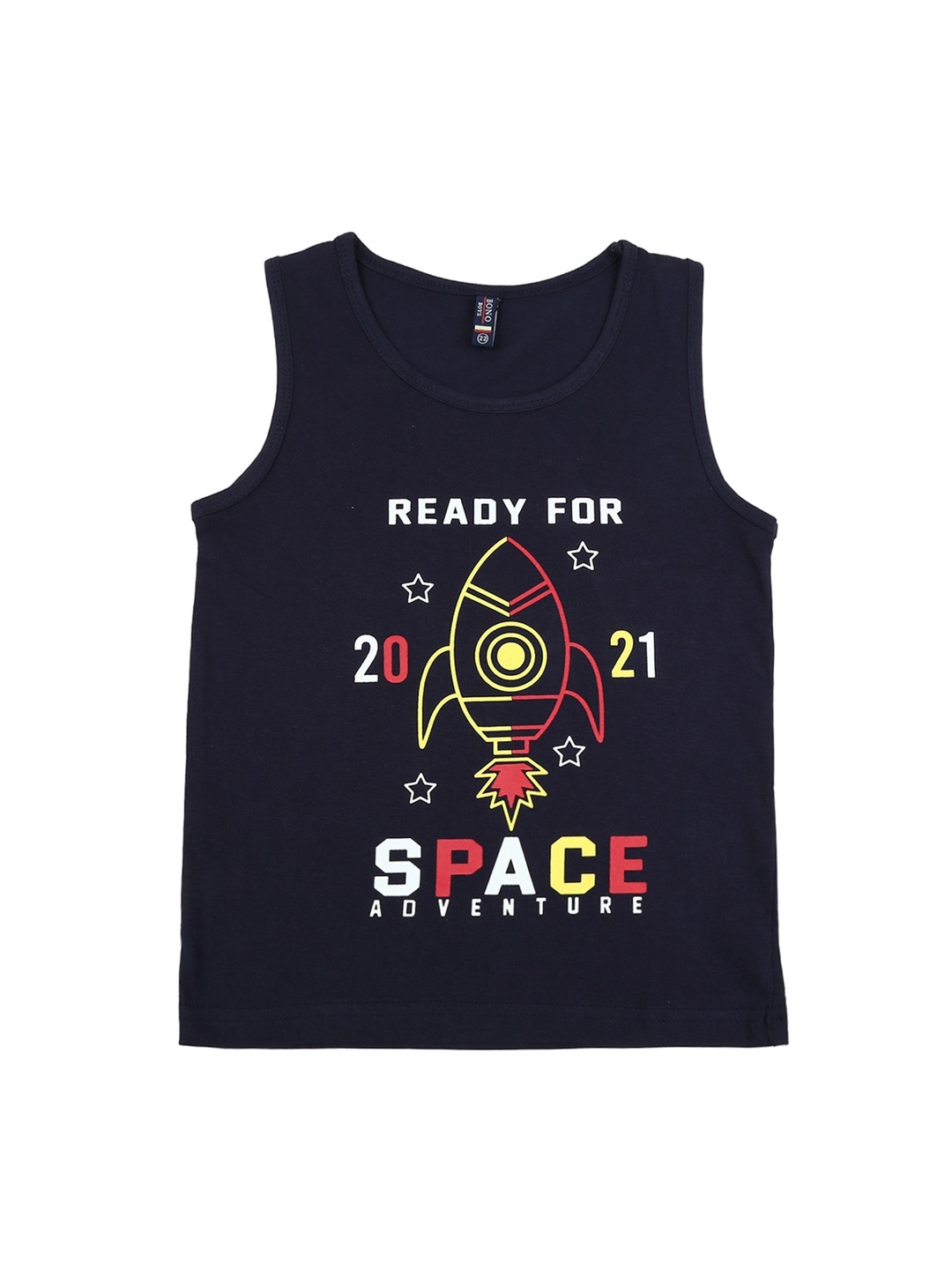 

V-Mart Boys Printed Cotton Basic Innerwear Vests, Navy blue