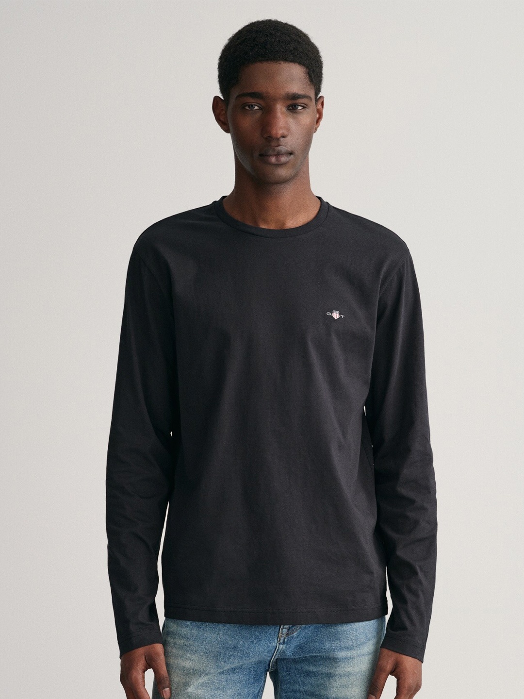 

GANT Round Neck Cotton T-shirt, Black