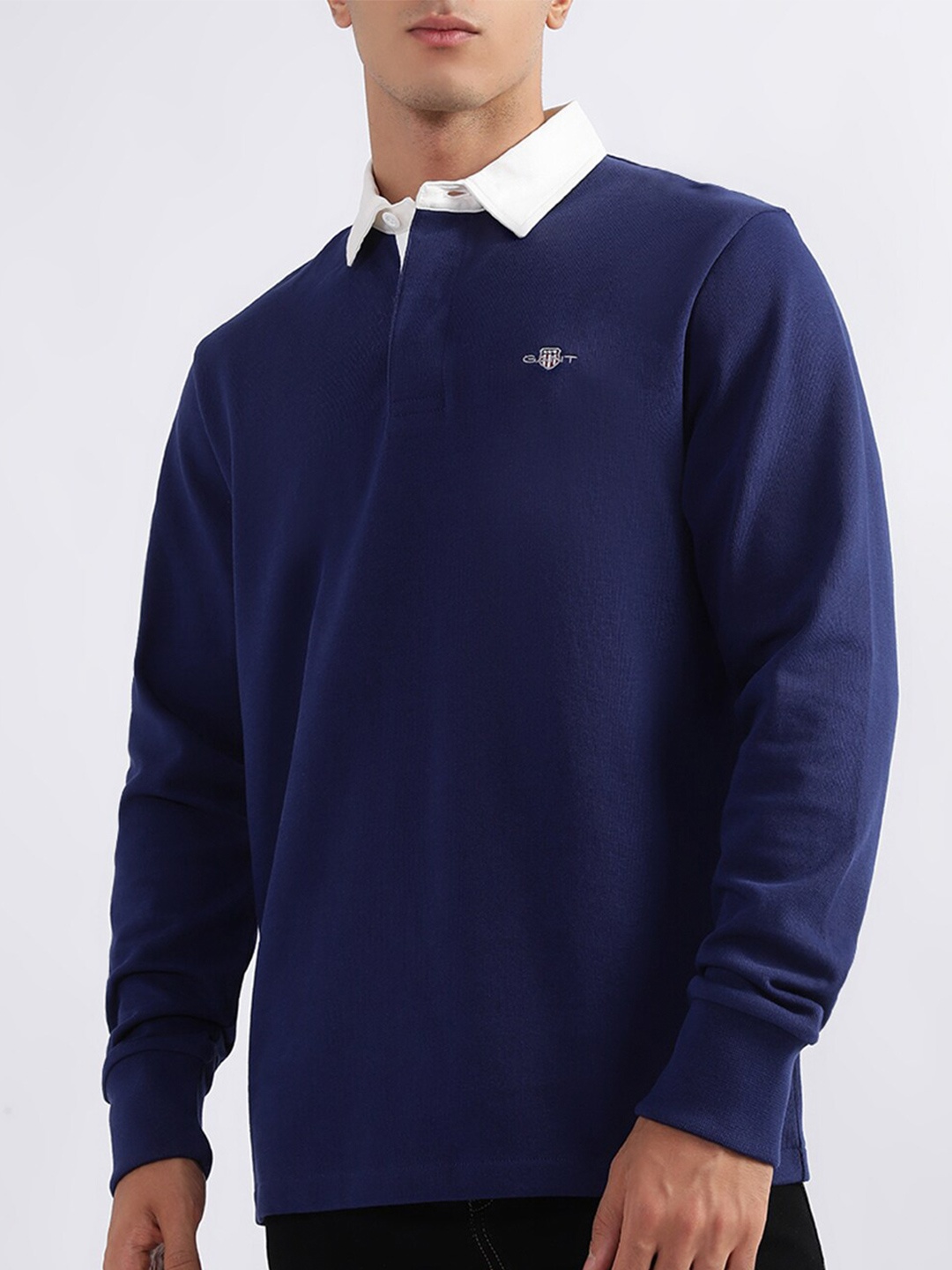 

GANT Polo Collar Cotton T-shirt, Navy blue