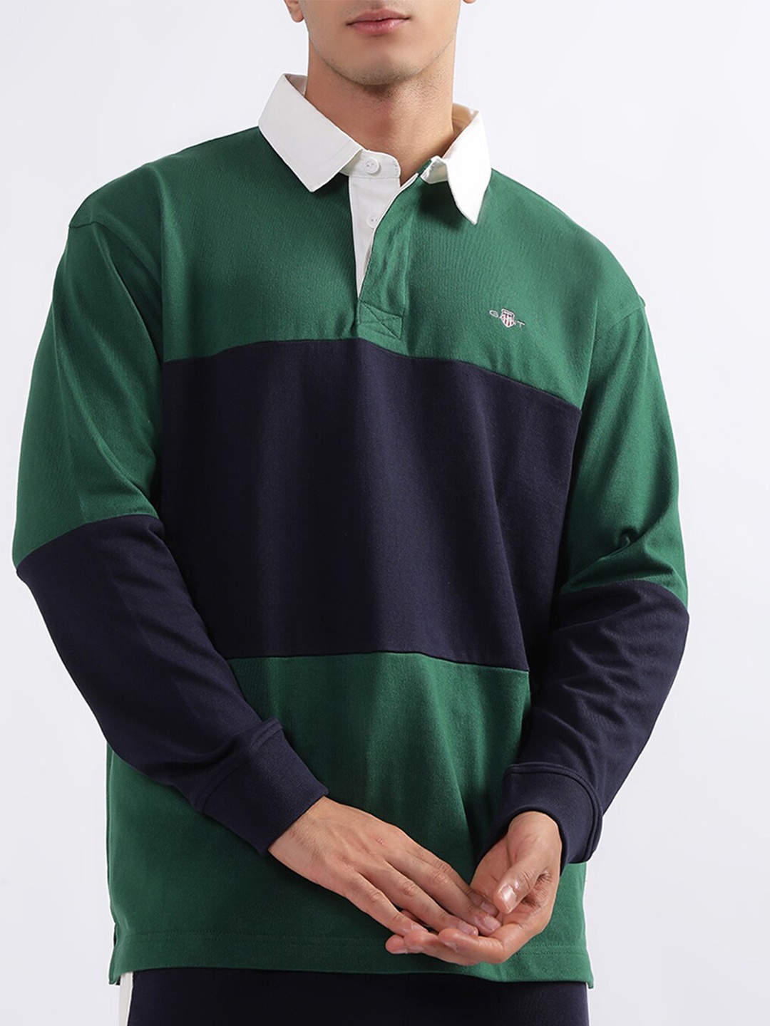 

GANT Relaxed Fit Variegated Striped Polo T-shirt, Green