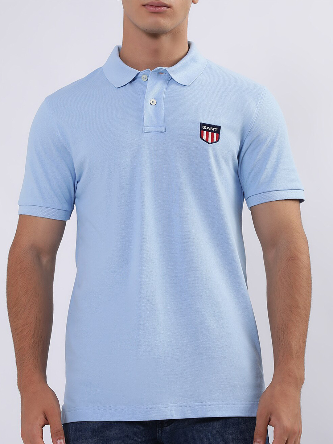 

GANT Polo Collar Cotton T-shirt, Blue