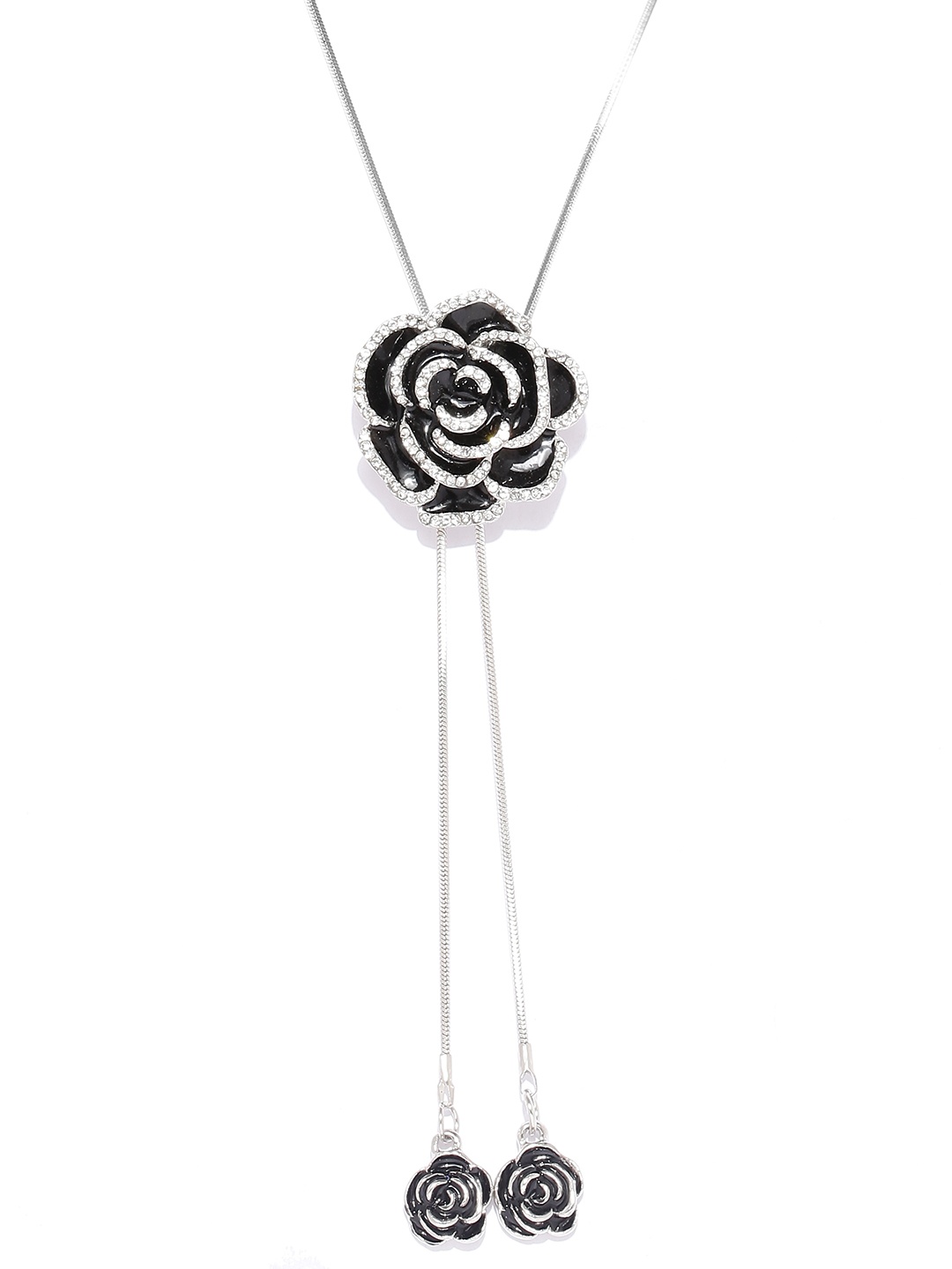 

Shining Diva Fashion Silver-Toned Metal Layered Necklace