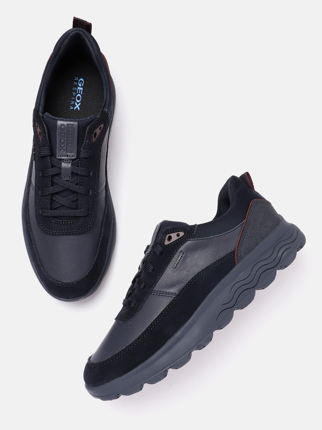 

Geox Men Leather Sneakers, Navy blue