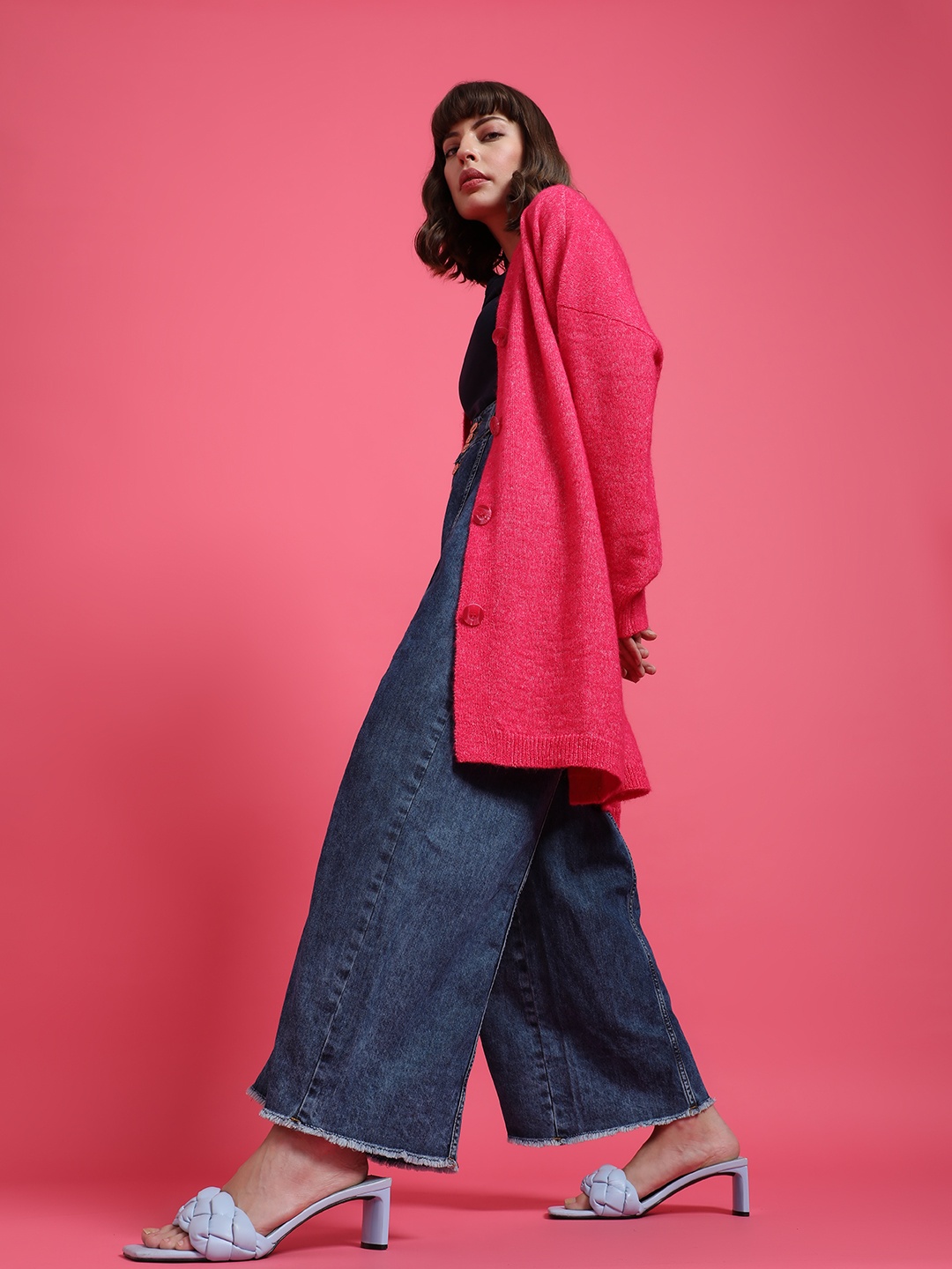 

Vero Moda V-Neck Longline Cardigan, Pink